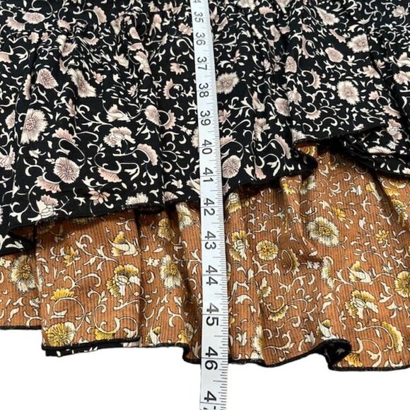 Scotch & Soda Maison Scotch Ruffled Midi Wrap Dress Black Floral Women's Size S - Picture 15 of 15